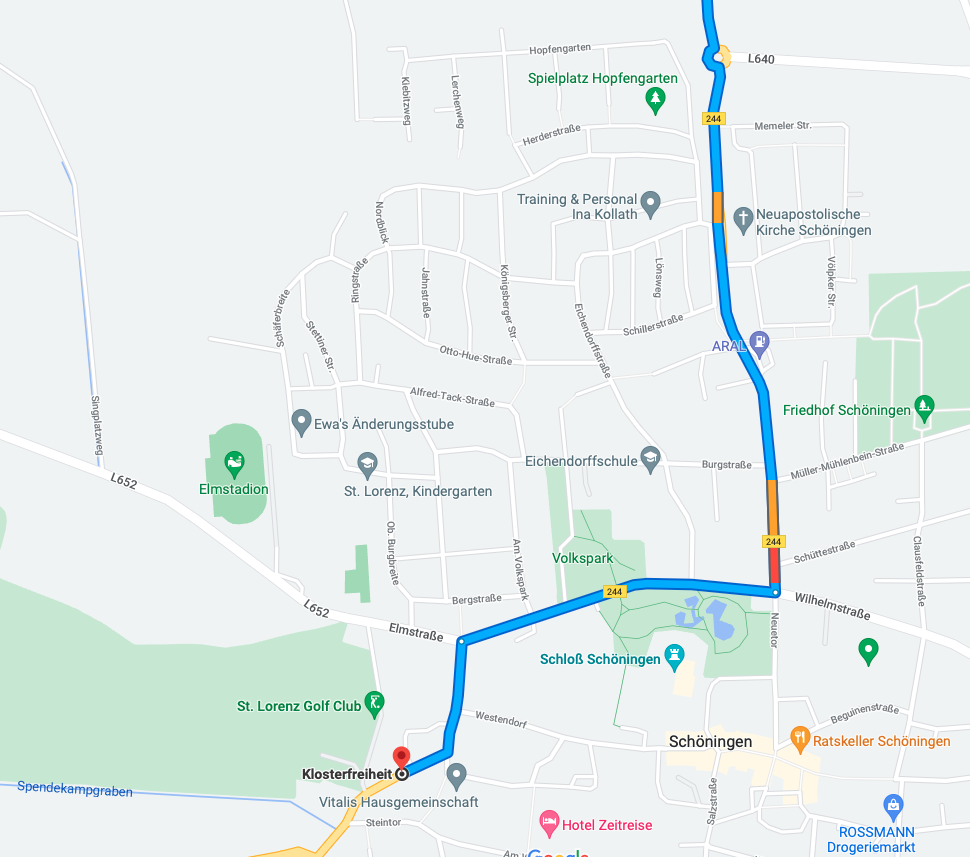 02 20220706 googlemaps 20220802 hinfahrt route detail fahrt durch schoeningen zum klosterkrug